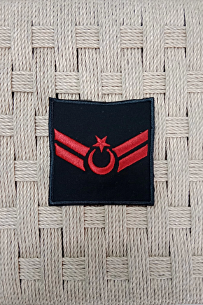 Jandarma Uzman Cavus Siyah Zemin Harici Ve Dahili Bez Nakis Kol Rutbe