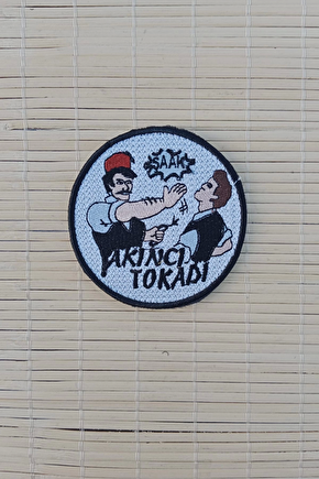 Beyaz Zemin Nakis İslemeli Akinci Tokadi Arma Patch Pec