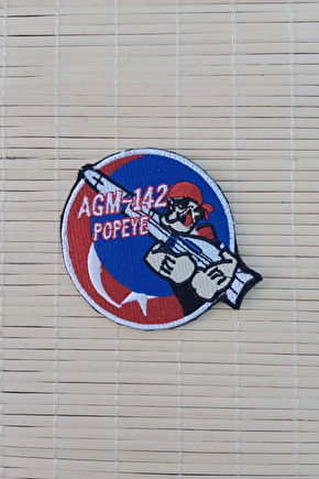 Kirmizi Zemin Nakis İslemeli Agm 142 Popeye Arma Patch Pec