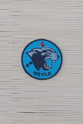 Mavi Zemin Nakis İslemeli 125 Filo Arma Patch Pec
