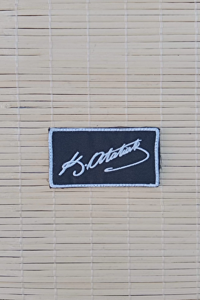 Mustafa Kemal Ataturk İmzali Siyah Zemin Nakis İslemeli Arma Patch Pec