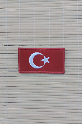 Kirmizi Kadife Zemin Ayyildiz Nakis İslemeli Arma Patch Pec