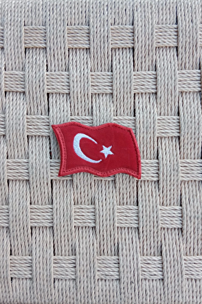 Kirmizi Kadife Zemin Dalgalanan Ayyildiz Bayrakli Nakis İslemeli Arma Patch Pec