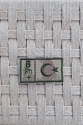 Kara Kuvvetleri Kamuflaj Renk Nakis İslemeli B Rh + Kan Gruplu Arma Pec Patch