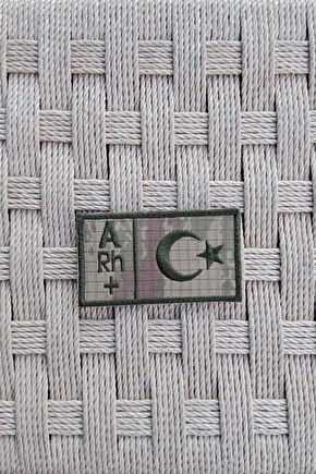 Kara Kuvvetleri Kamuflaj Renkli Nakis İslemeli A Rh + Kan Gruplu Arma Patch Pec