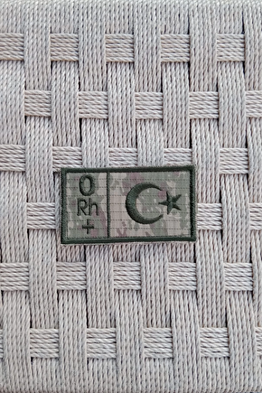 Kara Kuvvetleri Kamuflaj Renkli Nakis İslemeli 0 Rh + Kan Gruplu Pec Arma Patch