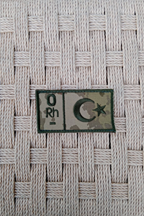 Kara Kuvvetleri Kamuflaj Renkli Nakis İslemeli 0 Rh - Kan Gruplu Arma Pec Patch