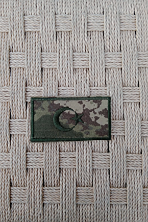 Kara Kuvvetleri Kamuflaj Renkli Nakis İslemeli Ayyildiz Bayrak Arma Patch Pec