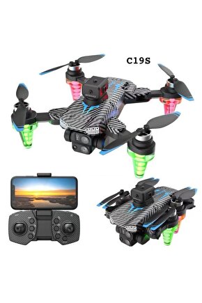 ÇİFT KAMERALI ENGEL KAÇINMA SENSÖRLÜ DRONE UZAKTAN KUMANDALI APP DESTEKLİ LED IŞIKLI QUADCOPTER