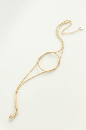 BRKSTR 316L Çelik Gold Renk Düğüm Model Bileklik
