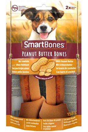 Orta Irk Köpekler için Yer Fıstıklı Ödül Kemiği (2li) 158 Gr