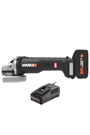 WX812.9C 20Volt 2.0Ah. 125mm Kömürsüz Profesyonel Tek Akülü Şarjlı Avuç Taşlama