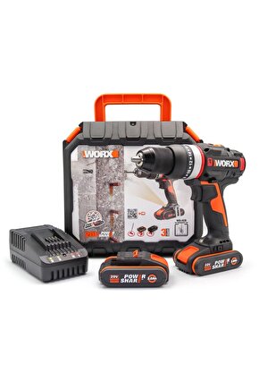 WX-JCR 20Volt2.0Ah Li-ion Çift Akülü Kömürsüz Profesyonel Darbeli Şarjlı Matkap