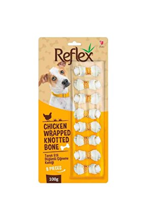 Tavuk Etli Köpek Ödülü Düğümlü Çiğneme Kemiği 8li 100 gr