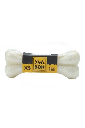 Deri Pres Vakumlu Kemik Köpek Ödülü Beyaz 7 Cm 1 Adet