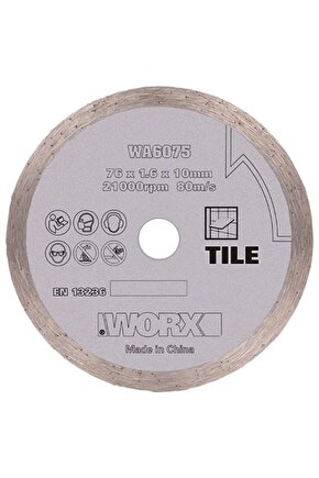 WA6075 WX801 İçin 76x10mm Fayans, Seramik, Mermer Elmas Kesme Diski