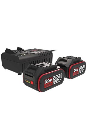 KAD21 20Volt 4.0Ah Li-ion KrossPack 2 Adet Akü ve Akü Şarj Cihazı