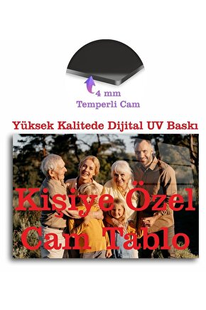 Kişiye Özel Resimli Renkli Baskı Cam Tablo Duvar Dekoru, Özel Foto, Kırılmaya Dayanıklı 4 Mm Temperl