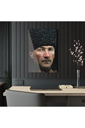 Atatürk Model 7 Cam Tablo Duvar Dekoru