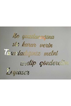 Kişiye Özel Yazı, Kendinden Yapışkanlı Aynalı Gold Pleksi Duvar Yazısı (HER 50 HARF IÇİN 1 ÜRÜN)