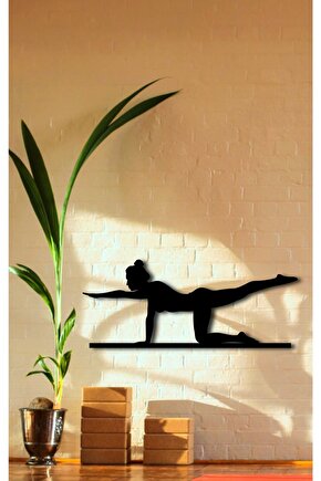 15x35 Pilates Dekor Tablo Mdf Ahşap Lazer Kesim Duvar Panosu Siyah 3mm