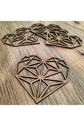 Dekoratif Kalpli Ham Ahşap Sunumluk Bardak Altlığı 10x10cm 4 Adet