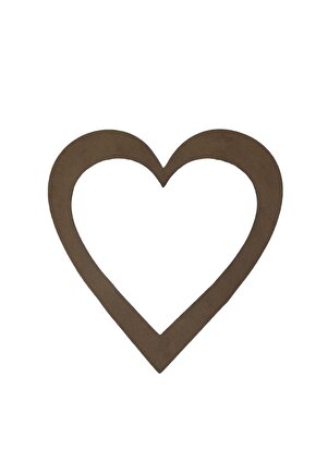 Kuyruklu Kalp Figürlü 3 Mm Ham Mdf Isimsiz Kasnak 35 Cm