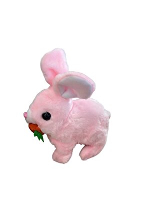 Tivens Elektronik Pilli Sesli Zıplayan Hareketli Havuçlu Peluş Tavşan 18x17 Cm kaliteli ürün