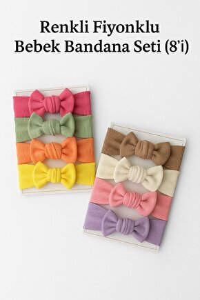 Kız Bebek Bandana 8Li Set