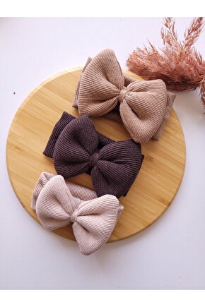 Kız Bebek & Çocuk Fiyonklu Bandana 3lü Set