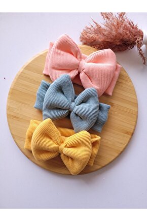 Kız Bebek & Çocuk Fiyonklu Bandana 3lü Set