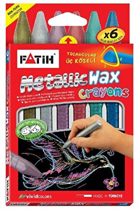 Mum Pastel Boya Wax Crayons Metalic Kısa 6 Renk Mum Pastel Boya