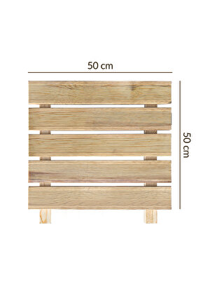 Ahşap Yer Karosu, Yer Döşeme, Ahşap Kaydırmaz Tırtıklı Döşeme Deck 50x50 cm
