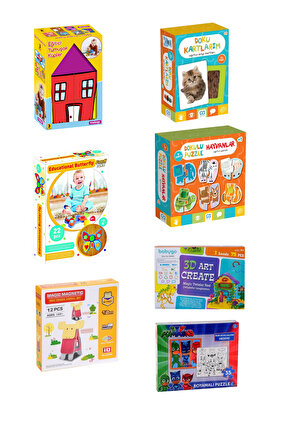 Eğitici Öğretici Set Puzzle Yapboz Bebek Çocuk 7li Set