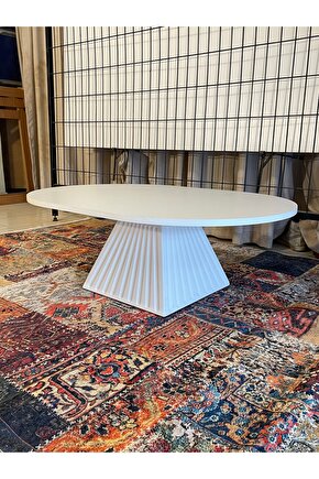 ORTA SEHPA 70*100 cm Beyaz Fitilli Bohem MDF Malzeme