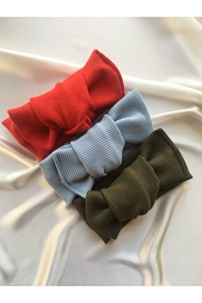 3lü El Yapımı Ribana Kız Bebek Bandana