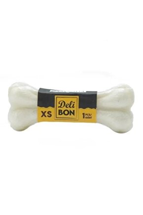 Deri Pres Vakumlu Kemik Köpek Ödülü Beyaz 7 Cm 1 Adet