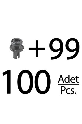 Audi ve Volkswagen için Tampon Klipsi- Kısa- 100lü