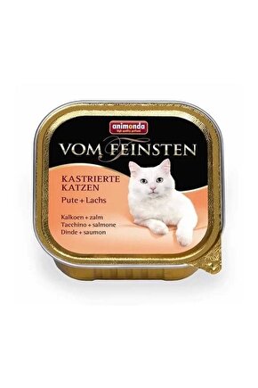 Vom Feinsten Hindi ve Somon Balıklı Kısırlaştırılmış Konserve Kedi Maması 100 Gr
