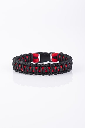 Kırmızı-siyah Paracord Bileklik