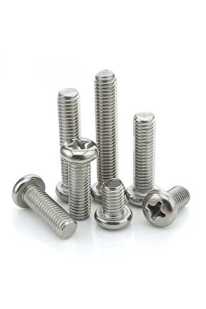 100 adet M3x30 mm YSB (Yuvarlak Silindir Başlı) Vida