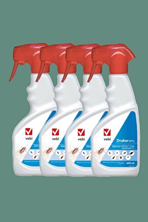 Entokim Draker 10.2 Cs - 8 Haşere Ruhsatlı Kokusuz Hazır Sprey 400 Ml 4’lü Set