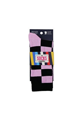 Soket Desenli Lila-siyah Kadın Çorap 23kdcr275k