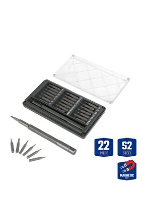 WP200511 22 Parça Profesyonel Manyetik Saatçi Tornavida Seti