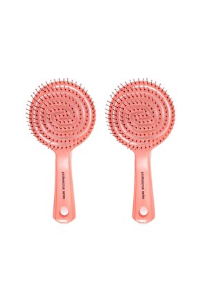 Üç Boyutlu Oval Saç Fırçası Pembe x 2