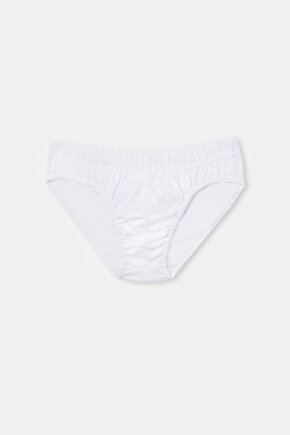 Beyaz Penye 2li Pamuklu Slip Külot