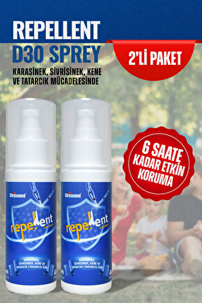 Sivrisinek Kovucu Sinek İlacı Kene İlacı Karasinek Yakarca Sinek Kovucu 2li Su Bazlı Repellent D30