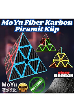 Orijinal MoYu Fiber Karbon Piramit Küp - Moyu Speed Cube - Moyu Fiber Karbon Piramit Zeka Küpü - Zek
