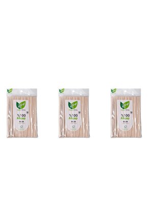 Doğaya Dönüş Ekolojik Doğal Doğa Dostu %100 Ahşap Bıçak - 16 Cm. - 50li 3 Paket