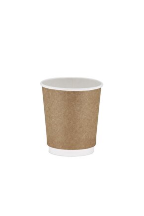 Double Wall Kraft Karton Bardak 8 Oz - 25 Adet